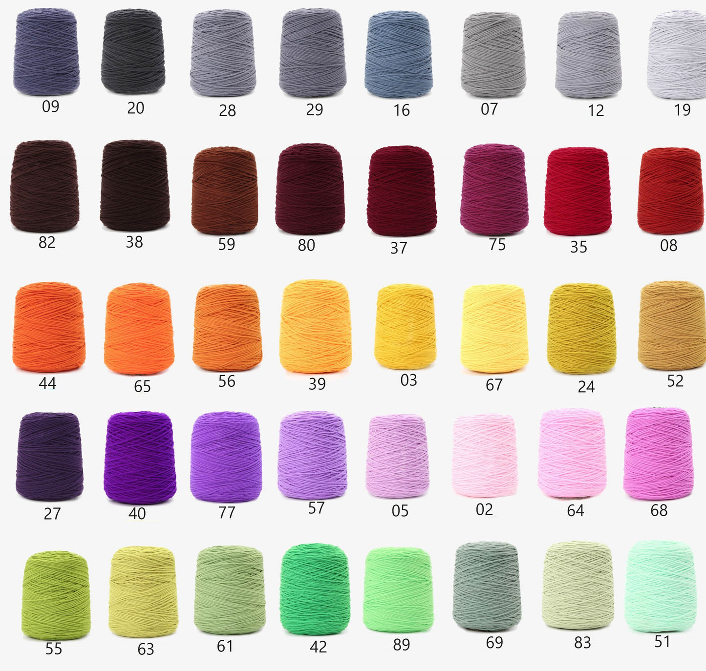 Acrylic Yarn Cones *400g* (90 colors)